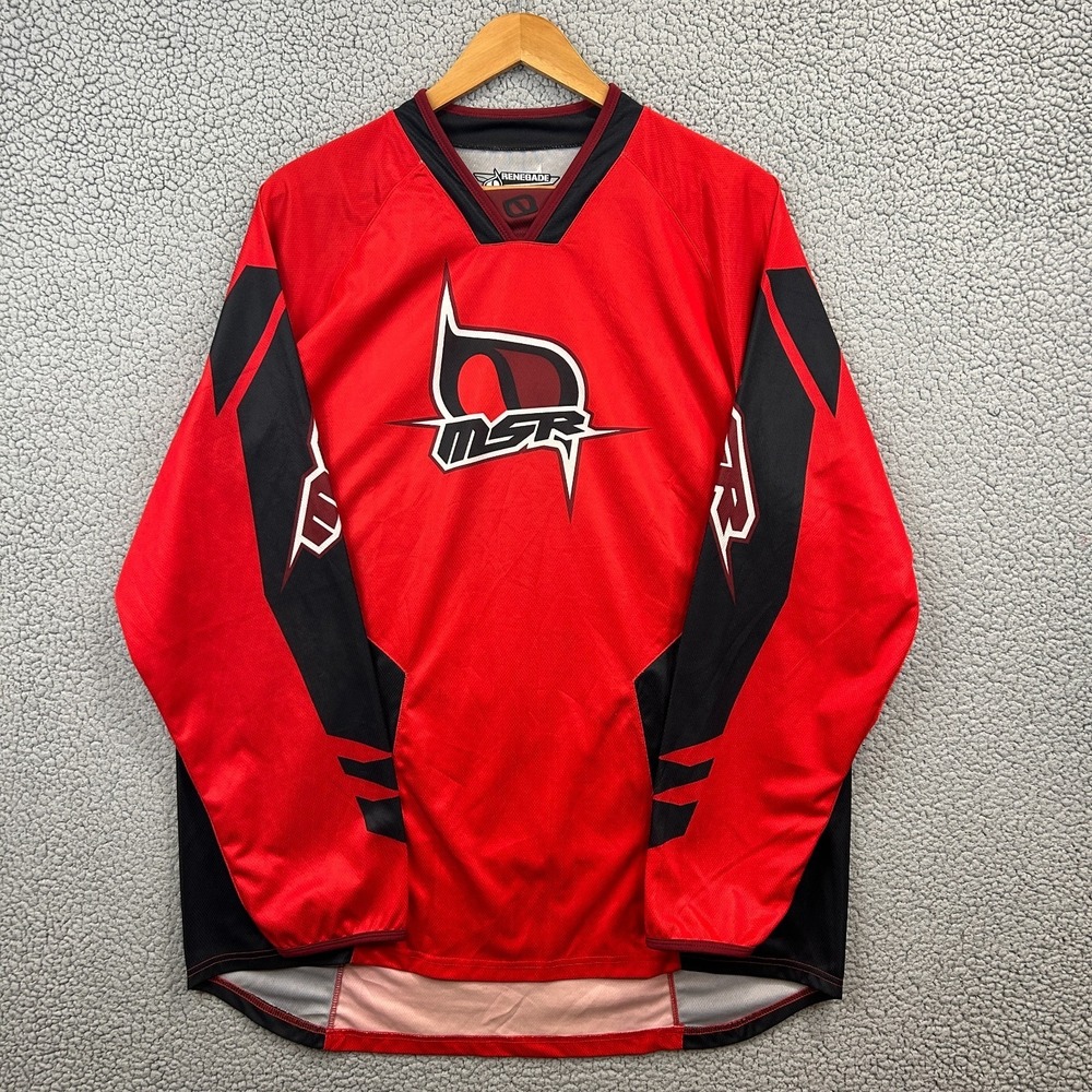 MSR‎ MX Eclipse Racing Jersey Men's 2XL Red Black Long Sleeve Pullover USA Made